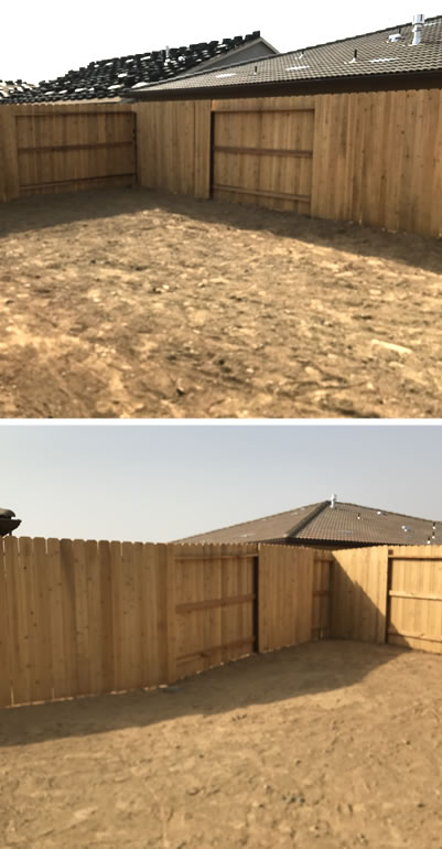 New backyard, dirt lot, fenced.